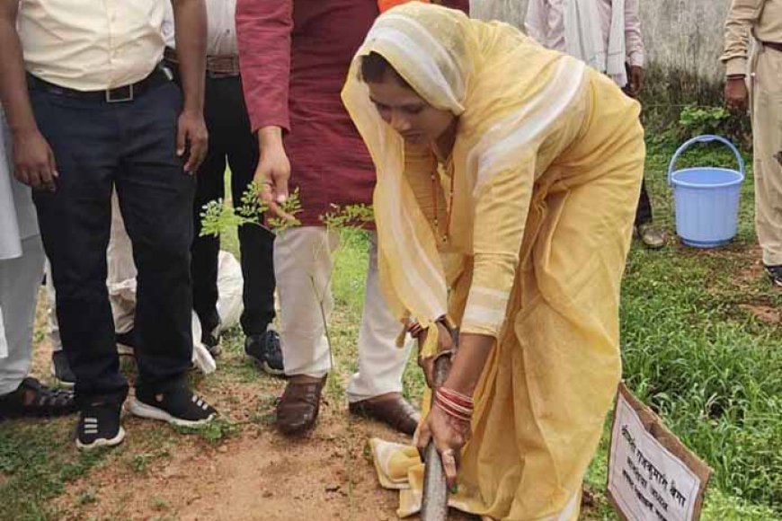 जन समस्या निवारण शिविर के द्वितीय चरण में जनप्रतिनिधियों, जिला अधिकारी एवं कर्मचारियों ने रोपे फलदार एवं छायादार पौधे