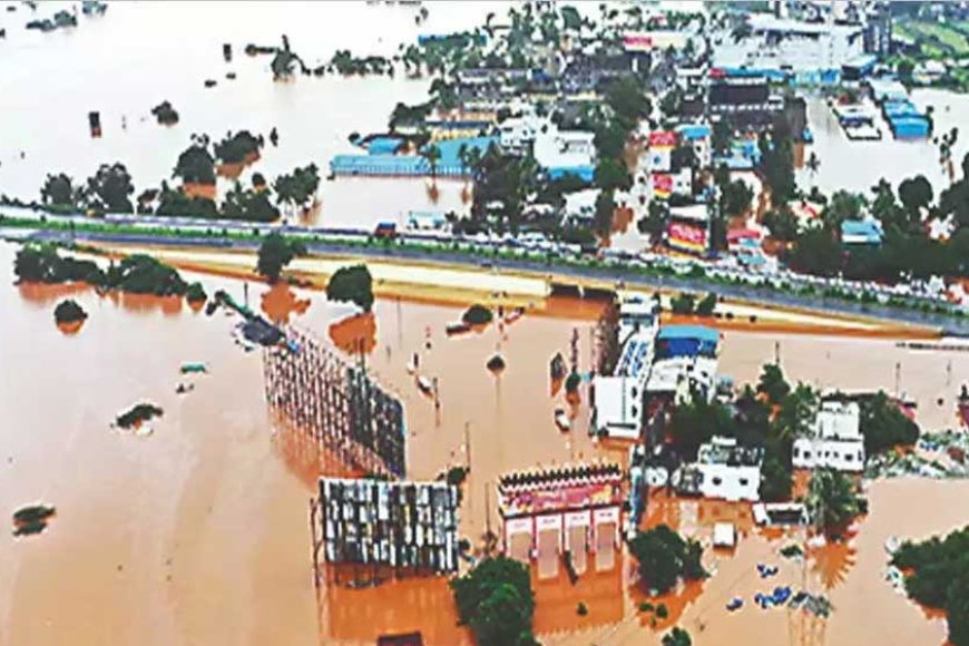 पंचगंगा नदी में आई बाढ़ का पानी कोल्हापुर जिले के शहरों में घुसने से जनजीवन बेहाल