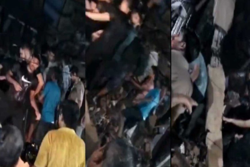 भारी बारिश के बीच सब्जी मंडी इलाके में गिरी एक इमारत भरभराकर