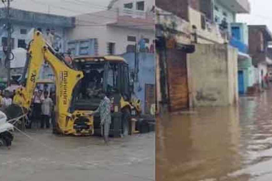 राजस्थान&बूंदी में भारी बारिश में बही पुलिस जवानों से भरी जीप, लोगों ने मशक्कत कर बचाया