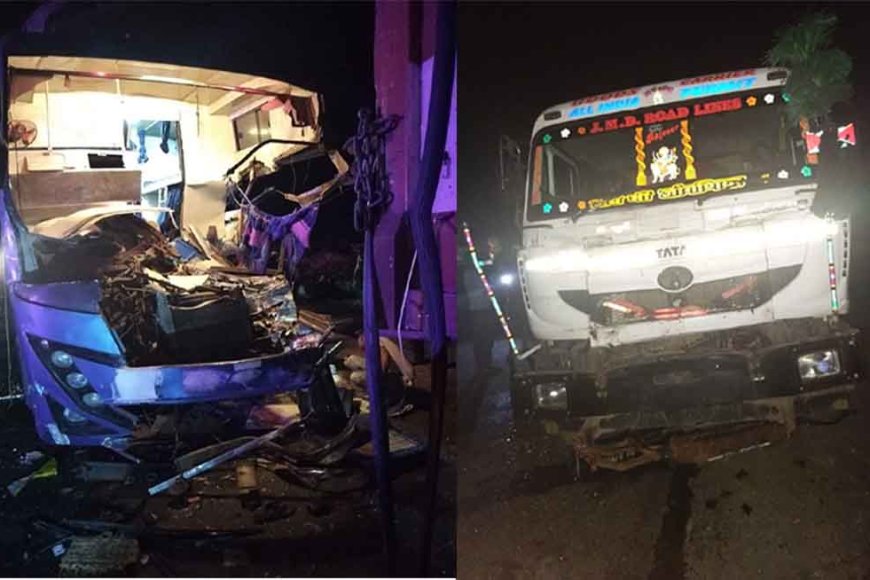राजस्थान&भीलवाड़ा में गौवंश को बचाने बस और ट्रेलर भिड़े, 55 यात्री बाल&बाल बचे