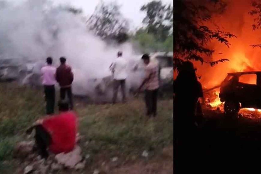 छत्तीसगढ़&बिलासपुर में यार्ड में आग से 13 कारें जलकर खाक
