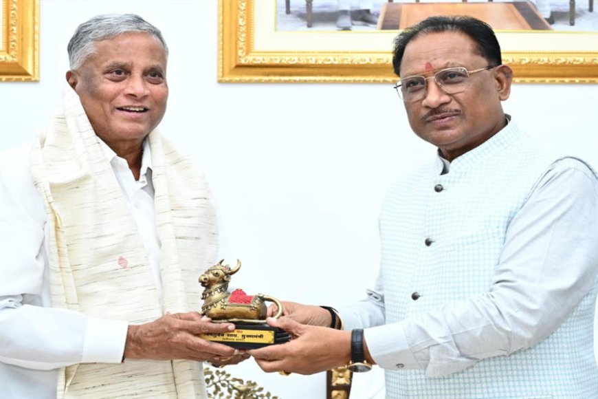 मुख्यमंत्री से केन्द्रीय रेल एवं जल शक्ति राज्य मंत्री वी. सोमन्ना ने की सौजन्य मुलाकात