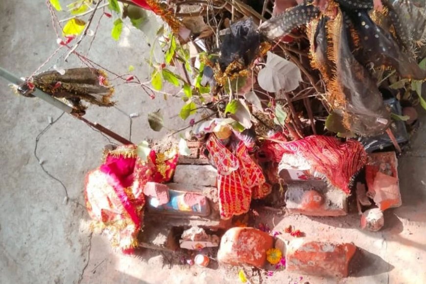 देवास विकास नगर चौराहे पर मंगलवार सुबह हंगामा, मंदिर को अज्ञात लोगों ने क्षतिग्रस्त कर दिया