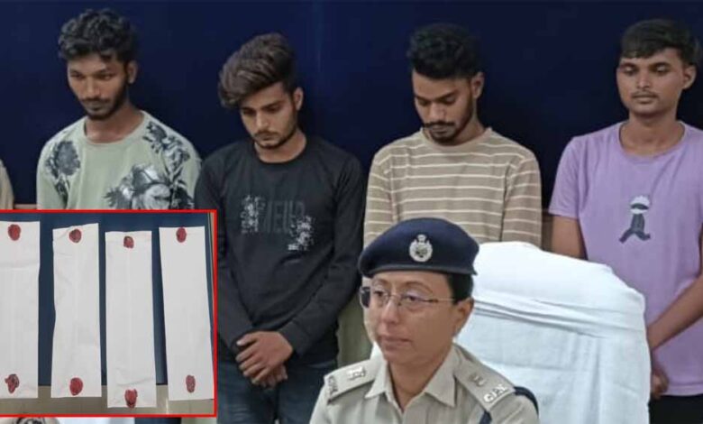 पुलिस ने घेराबंदी पकड़े ब्राउन शुगर और अफीम की तस्करी करते 4 तस्कर