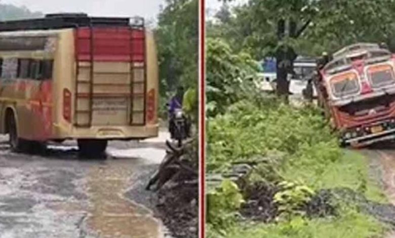 गड्ढों में दबी NH 343 की सड़क, हर मोड़ पर मंडरा रहा हादसे का साया