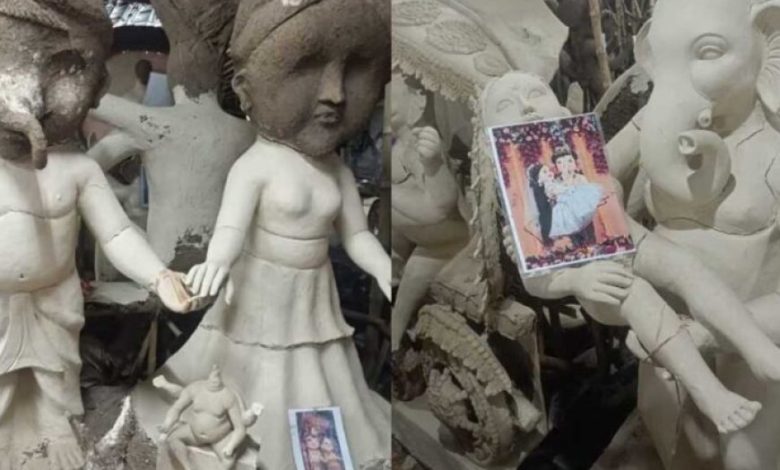 इंदौर में गणेश जी की आपत्तिजनक मूर्तियां बनाने पर हंगामा, बंगाल के कलाकारों का मुंह किया काला; 3 गिरफ्तार