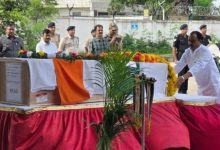वीरगति को प्राप्त हुए सिपाही श्री हरिओम नागर का पार्थिव शरीर पहुंचा भोपाल