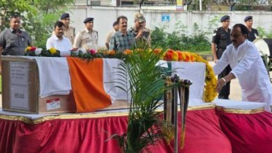वीरगति को प्राप्त हुए सिपाही श्री हरिओम नागर का पार्थिव शरीर पहुंचा भोपाल