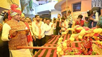 नरेला में श्रावण माह के अवसर पर निकली बाबा महाकाल की सवारी