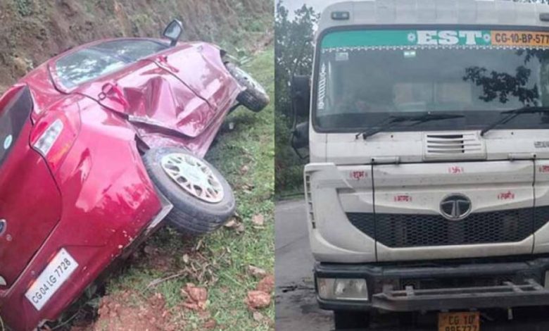 NH-130 पर दर्दनाक हादसा: तेज रफ्तार कार की टक्कर से दो की मौत, ट्रक सुधार रहे थे दोनों
