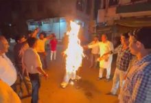 जयवर्धन की नियुक्ति पर बवाल, PCC चीफ जीतू पटवारी का पुतला फूंका