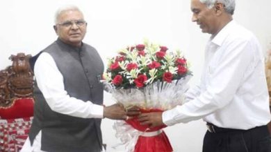 राज्यपाल  मंगुभाई पटेल से मुख्य सचिव ने की सौजन्य भेंट