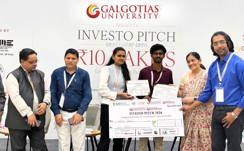 Galgotias University Hosts 'Galgotias Investo Pitch 2026', Awards Grants to 12 Promising Startups